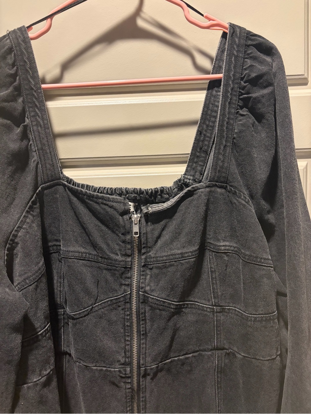 FUTURE COLLECTIVE Denim Corset style Zip-Front Midi Dress - Picture 3 of 4